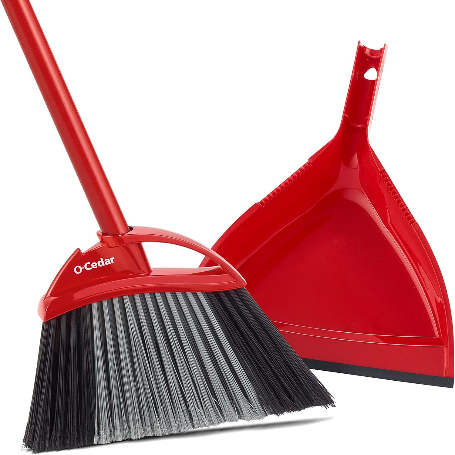 O-Cedar One Sweep Broom with Step-On Dustpan | Remove 99% with One Sweep | Lightweight Quiet Cleaning Tool | Ideal for Pet Owners