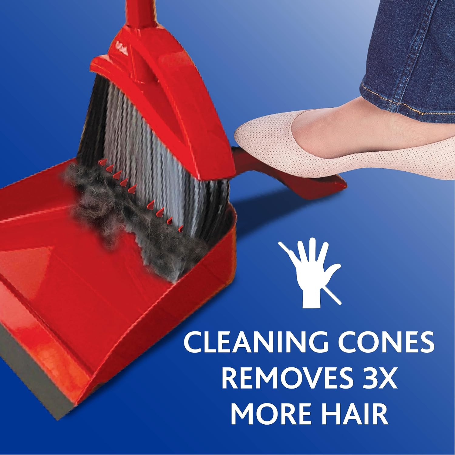 O-Cedar One Sweep Broom with Step-On Dustpan | Remove 99% with One Sweep | Lightweight Quiet Cleaning Tool | Ideal for Pet Owners