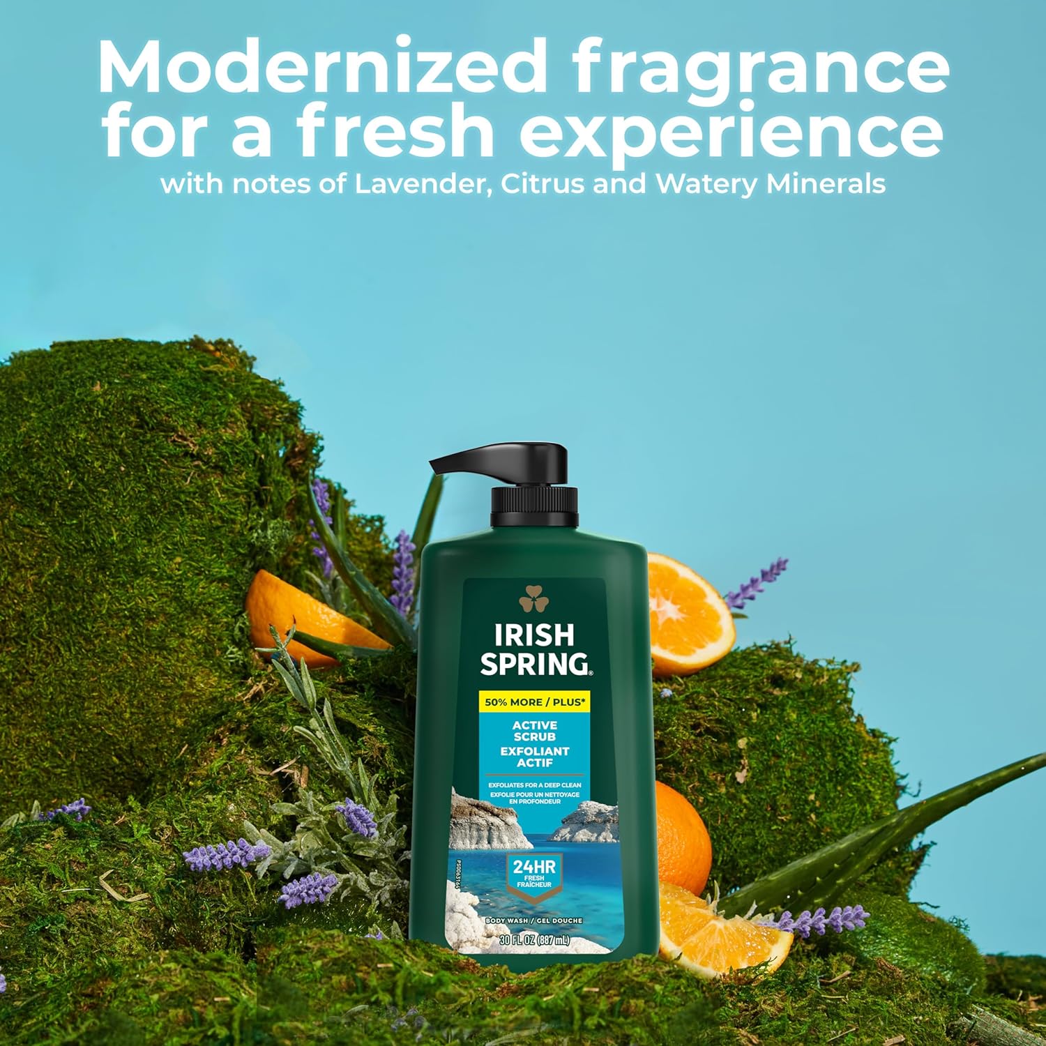 Irish Spring Mens Body Wash, Moisture Blast Body Wash for Men, Feel Fresh All Day, 30 Oz Pump Bottle