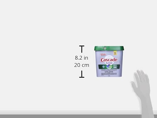 Cascade Platinum Dishwasher Pods, Dishwasher Detergent, Dishwasher Pod, Dishwasher Soap Pod, Actionpacs Dish Washing Pod, Lemon, 62 Count Dishwasher Detergent Pods
