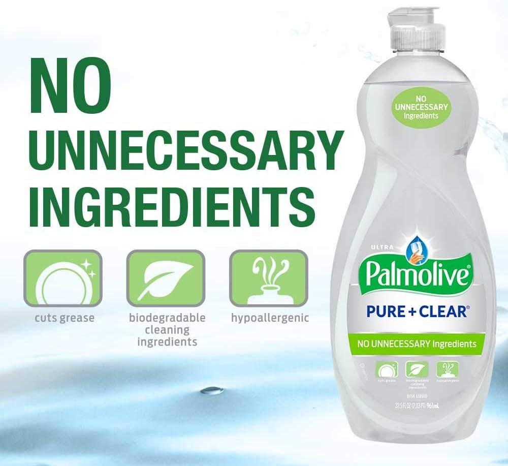 Palmolive Ultra Dishwashing Liquid Dish Soap, Oxy Power Degreaser - 32.5 Fl Oz (Pack of 4)