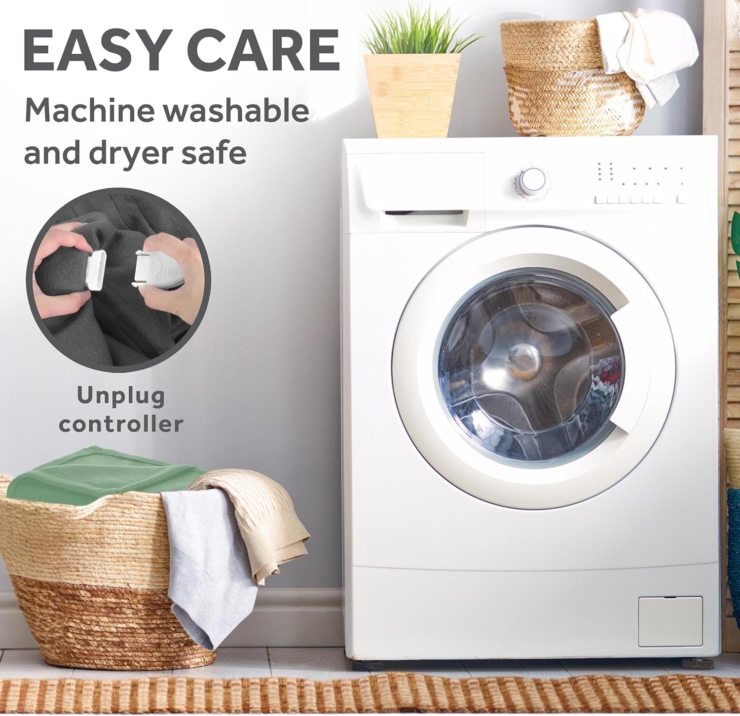 Sunbeam Royal Ultra Rodeen Blue Plaid Heated Personal Throw / Blanket, Cozy-Warm, Adjustable Heat Settings