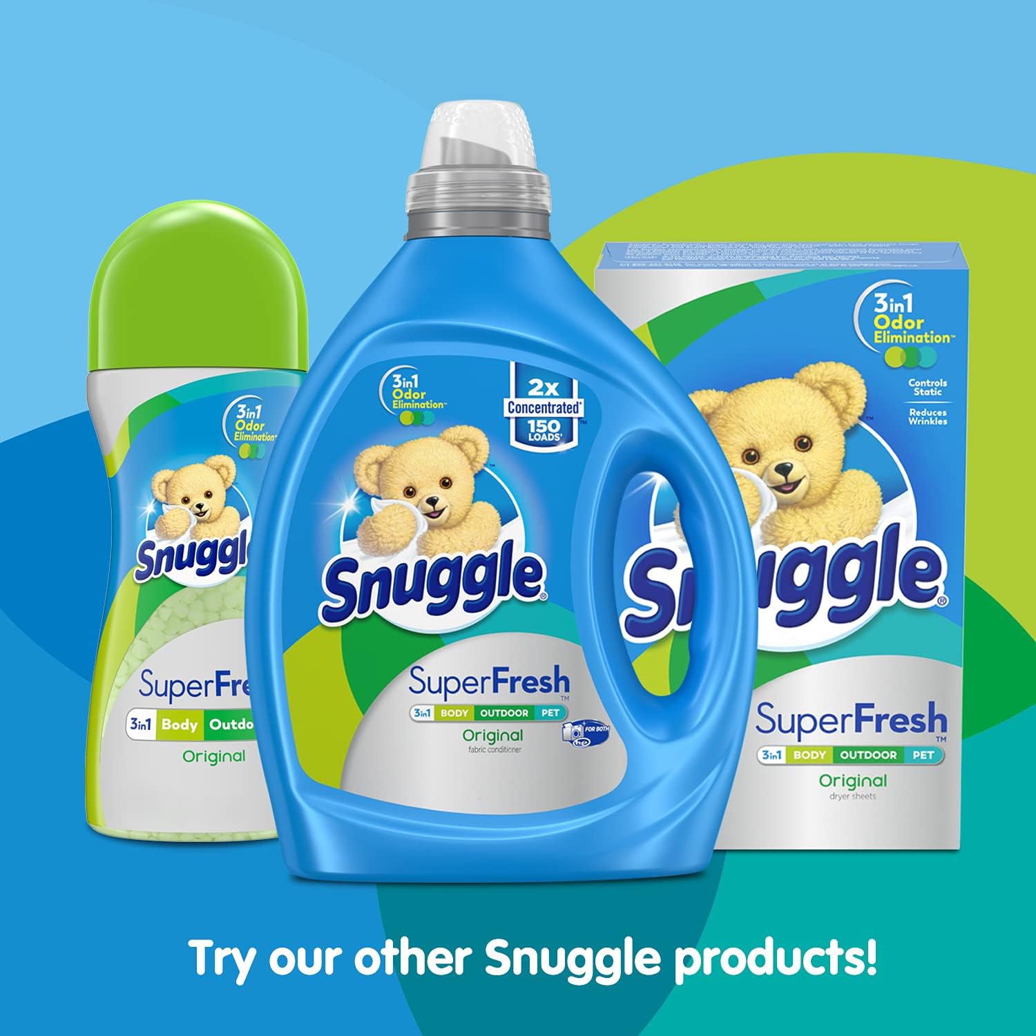 Snuggle Liquid Fabric Softener, SuperFresh Original, Eliminates Tough Odors, 2X Concentrated, 150 Loads