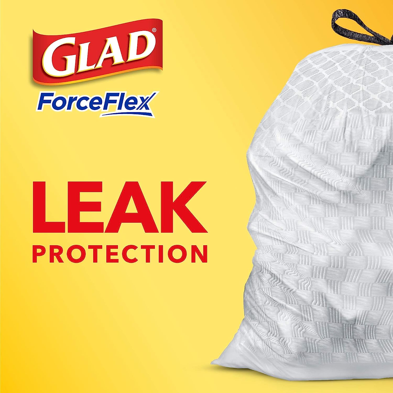 Glad Protection Series Force Flex Drawstring Fresh Clean Odor Shield 13 Gallon 1/110ct