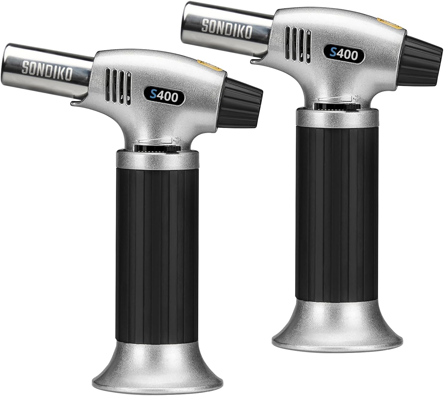 Sondiko Butane Torch S400, Refillable Kitchen Torch Lighter, Fit All Butane Tanks Blow Torch with Safety Lock and Adjustable Flame for Desserts, Creme Brulee, and Baking—Butane Gas Is Not Included