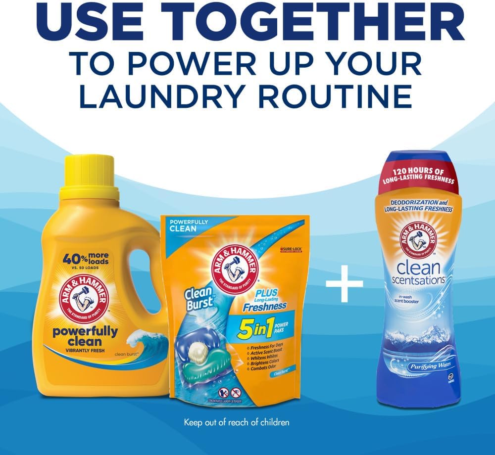 Arm & Hammer Clean Burst, 170 Loads Liquid Laundry Detergent, 170 Fl oz