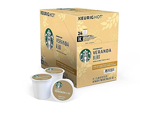Starbucks K-Cup Coffee Pods, Starbucks Blonde Roast Coffee, Veranda Blend for Keurig Brewers, 100% Arabica, 6 boxes (60 pods total)