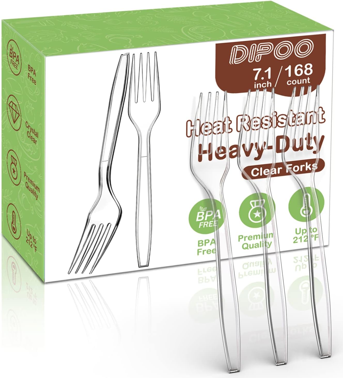 360 Count Plastic Silver Ware Heavy Duty, 120 Forks, 120 Spoons, 120 Knives, Heat Resistant & BPA Free Disposable SilverWare, Disposable Cutlery set, Premium Clear Utencils for Party Supply