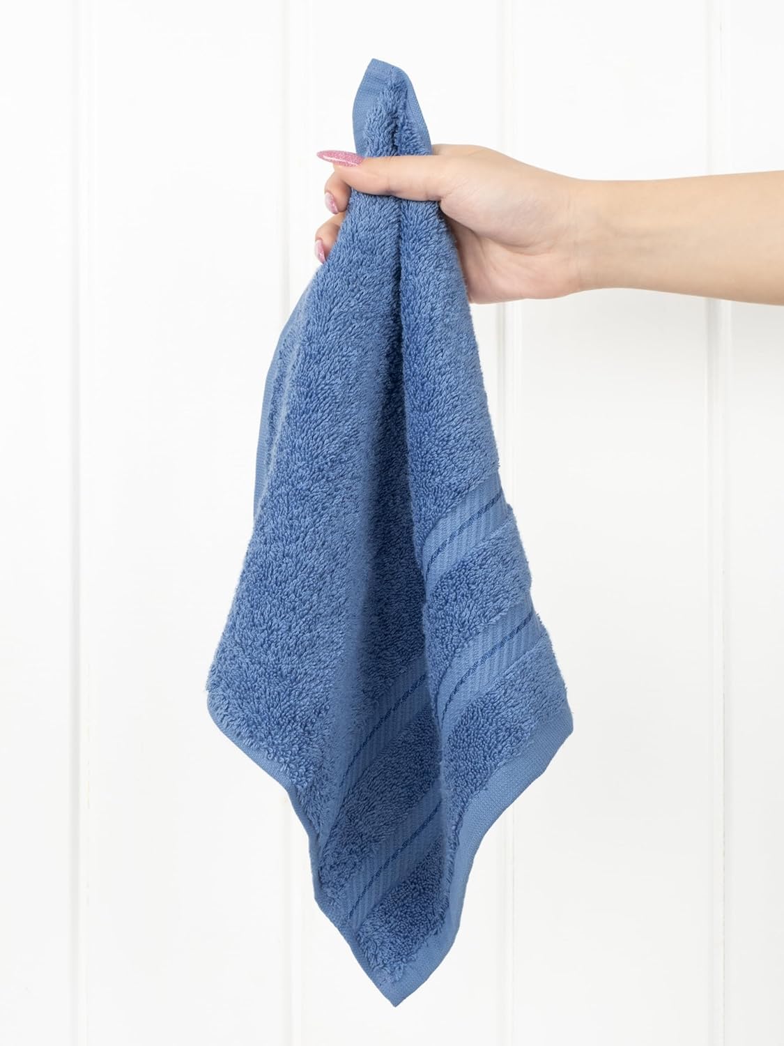 American Soft Linen Luxury 6 Piece Towel Set, 2 Bath Towels 2 Hand Towels 2 Washcloths, 100% Cotton Turkish Towels for Bathroom, Light Grey Towel Sets