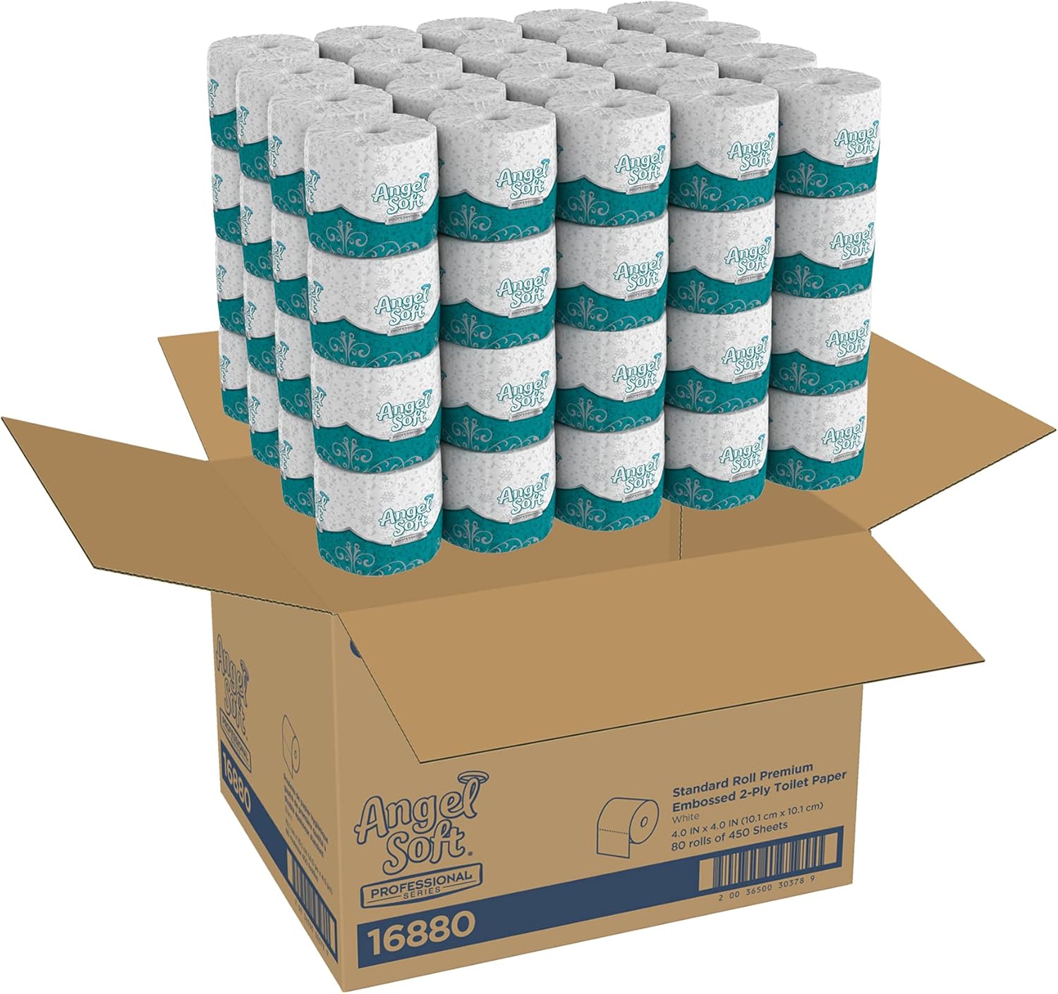 Georgia-Pacific Angel Soft Toilet Paper, 16880, Bulk Case of 80 Rolls, 450 Sheets Per Roll, Individually Wrapped, 2-Ply Soft and Strong Toilet Tissue