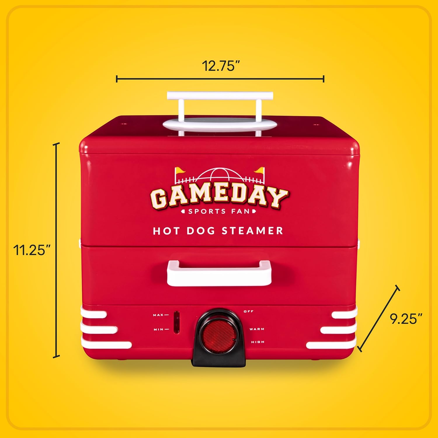 Nostalgia Extra Large Diner-Style Coca-Cola Hot Dog Steamer and Bun Warmer, 24 Hot Dog and 12 Bun Capacity, Steam Bratwursts, Sausages, Vegetables, Fish, Dumplings, Red