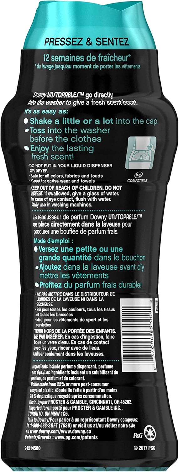Downy Unstopables In Wash Scent Booster Beads, Fresh Scent, 24 oz, Downy Scent Booster Beads, Unstoppable Laundry Beads, Odor Protection