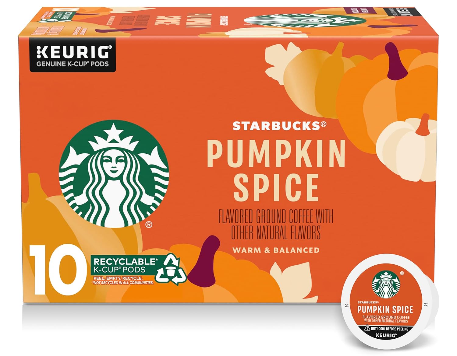 Starbucks K-Cup Coffee Pods, Starbucks Blonde Roast Coffee, Veranda Blend for Keurig Brewers, 100% Arabica, 6 boxes (60 pods total)