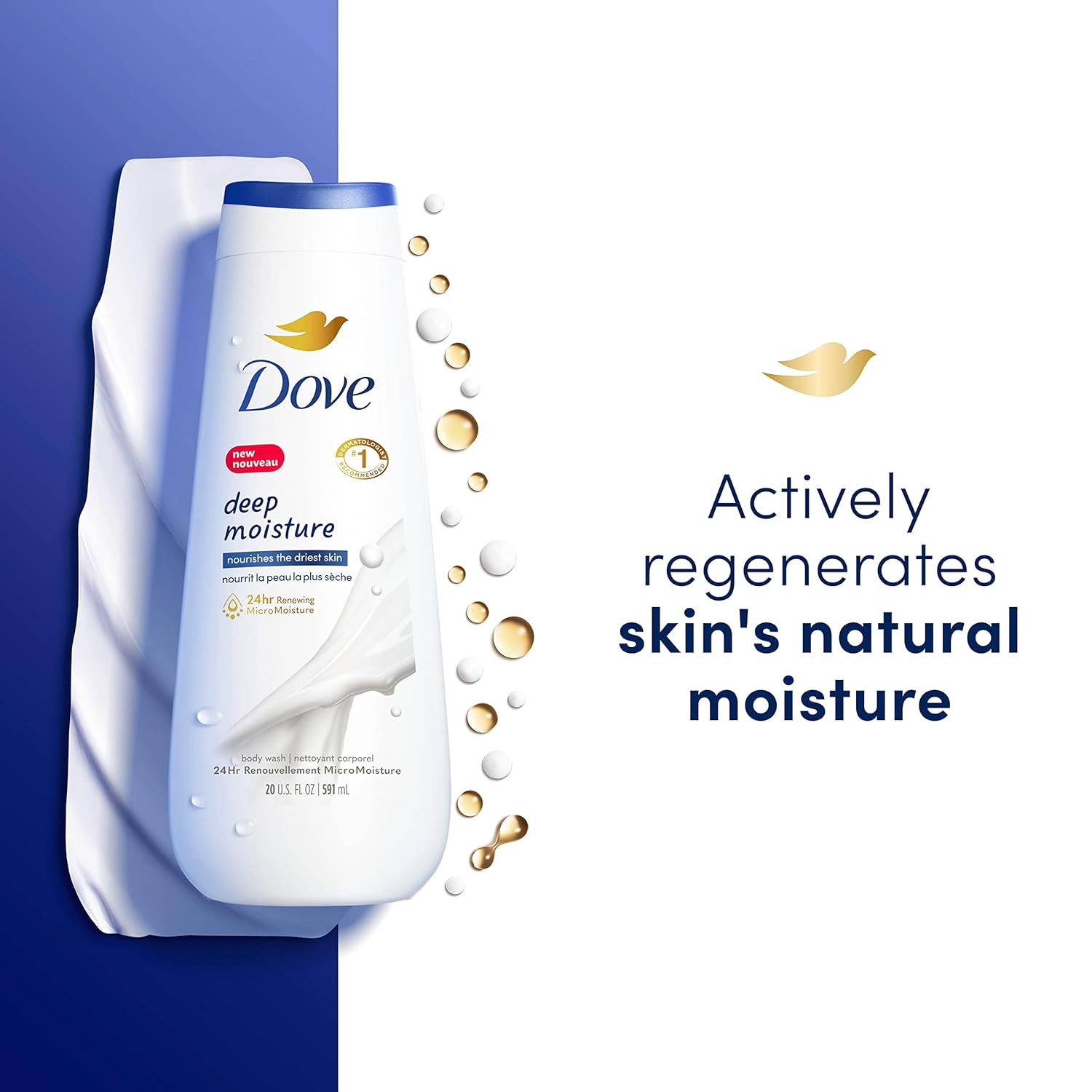 Dove Body Wash with Pump Deep Moisture For Dry Skin Moisturizing Skin Cleanser with 24hr Renewing MicroMoisture Nourishes The Driest Skin 30.6 oz