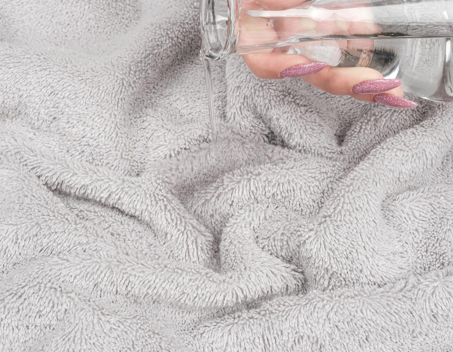 American Soft Linen Luxury 6 Piece Towel Set, 2 Bath Towels 2 Hand Towels 2 Washcloths, 100% Cotton Turkish Towels for Bathroom, Light Grey Towel Sets