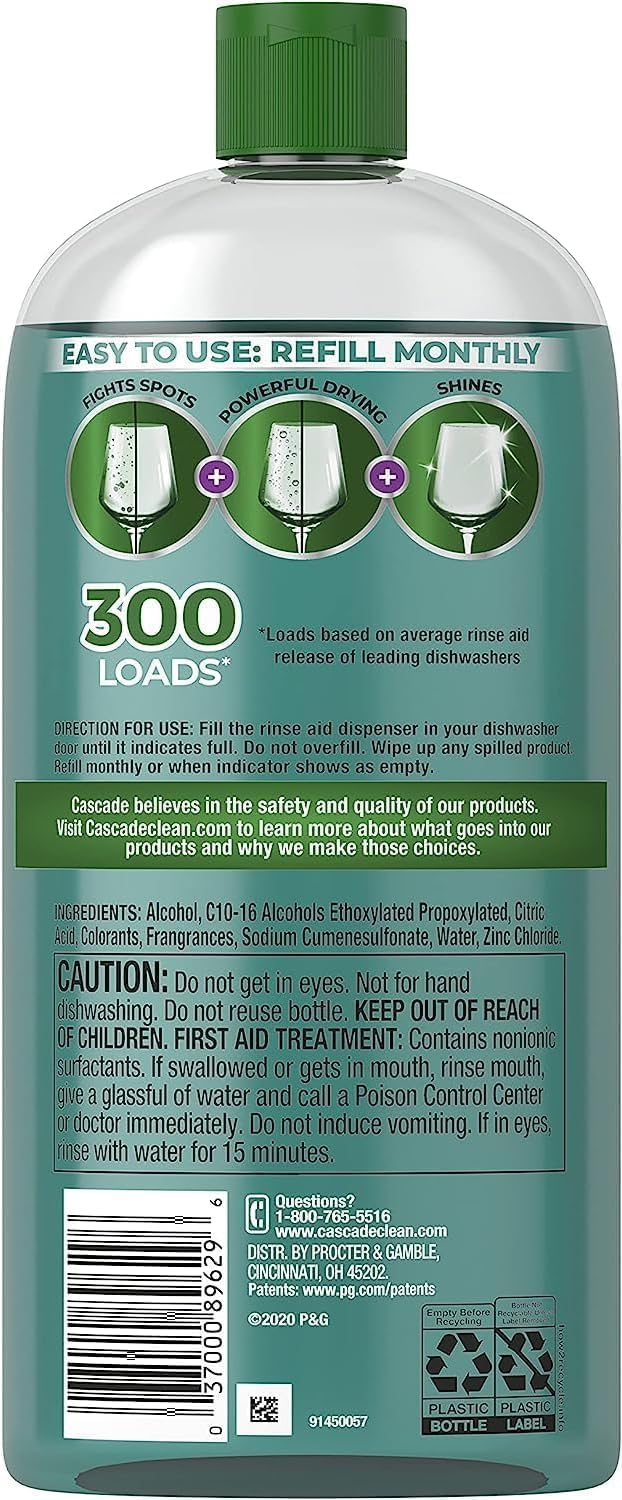 Cascade Power Dry Dishwasher Rinse Aid, 16 fl oz