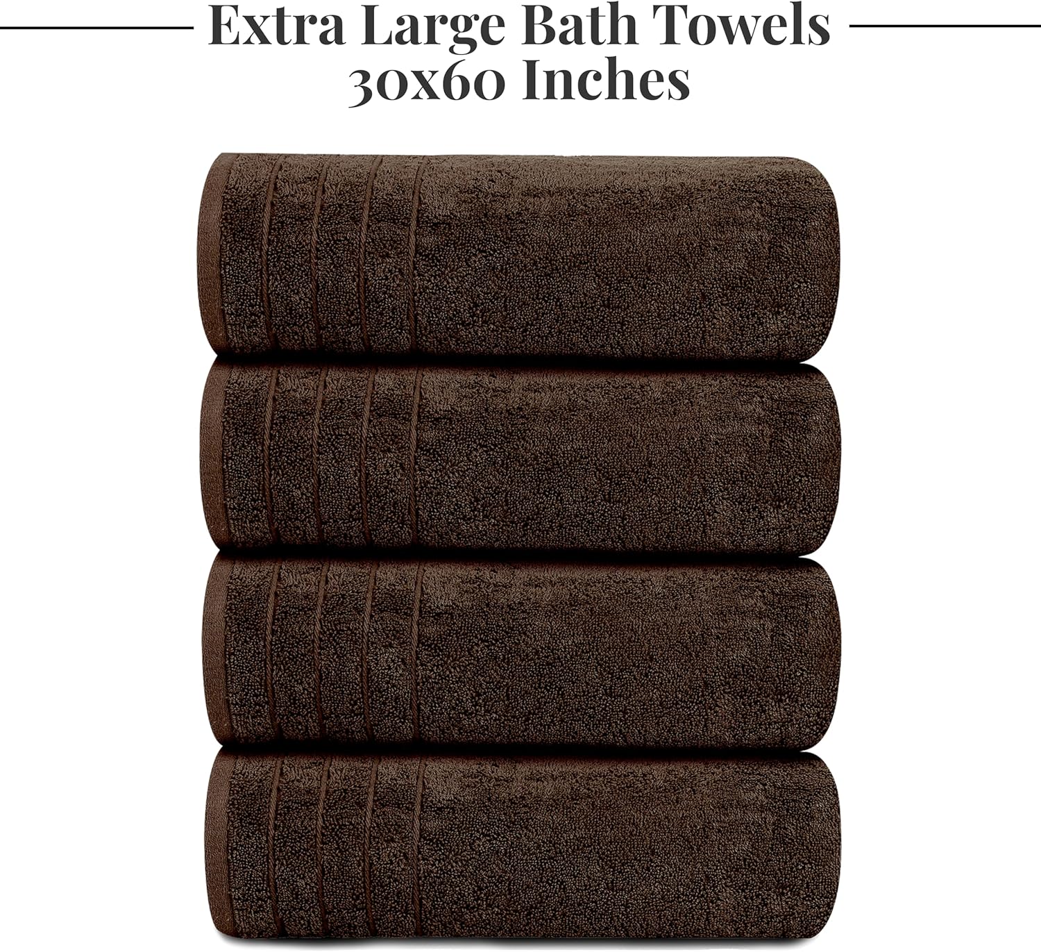 Tens Towels Extra Large Bath Towels 30 x 60 Inches, 100% Cotton, Larger & Lighter, Quicker to Dry, Lighter Weight, Super Soft and Absorbent, Perfect Bathroom Towels