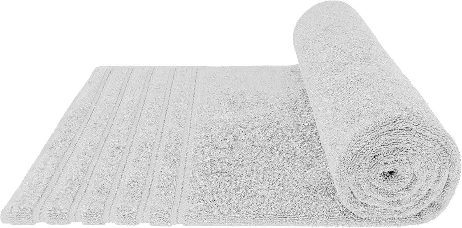 American Soft Linen Luxury 6 Piece Towel Set, 2 Bath Towels 2 Hand Towels 2 Washcloths, 100% Cotton Turkish Towels for Bathroom, Light Grey Towel Sets