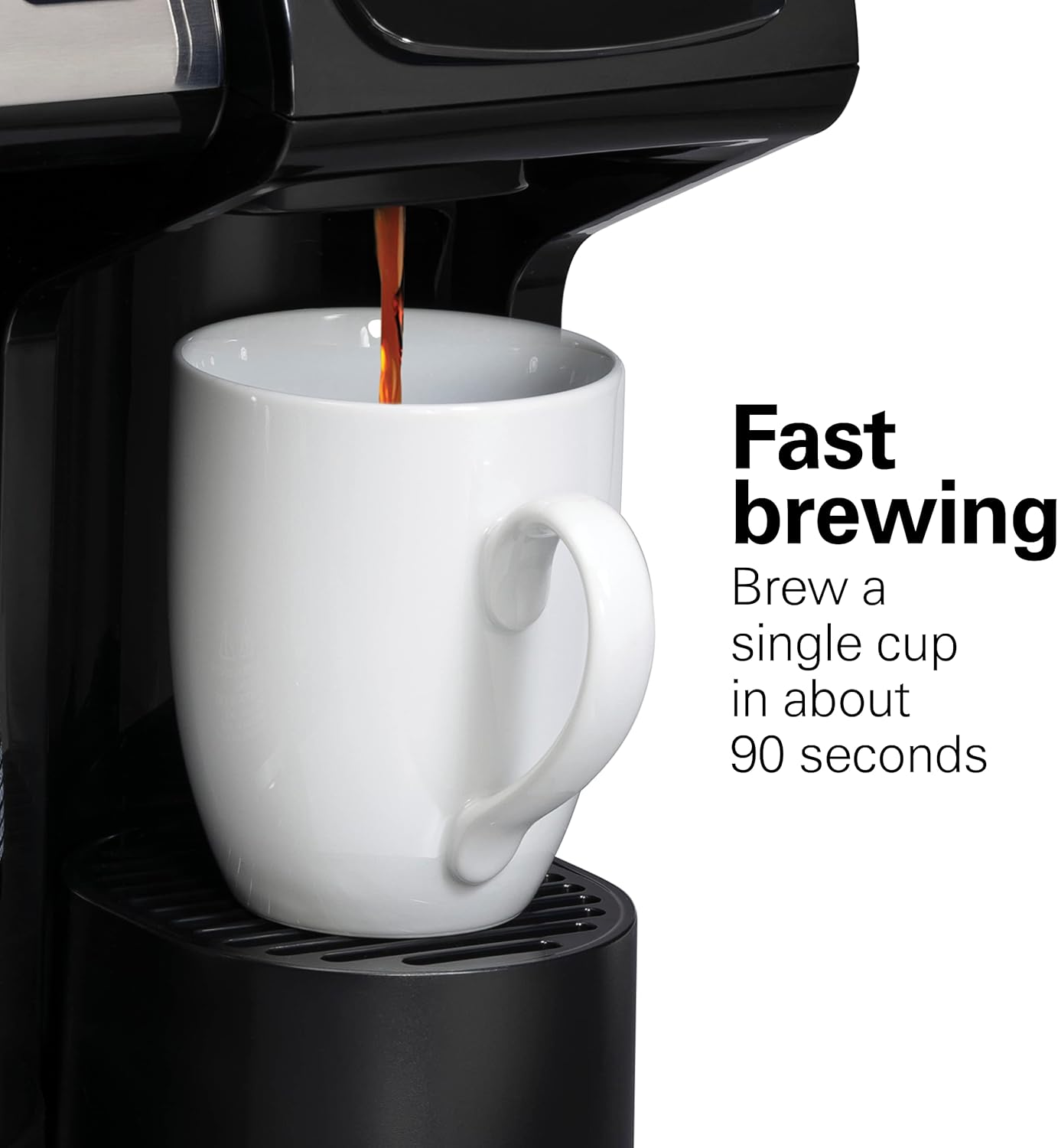 Hamilton Beach FlexBrew Trio 2-Way Coffee Maker, Compatible with K-Cup Pods or Grounds, Combo, Single Serve & Full 12c Pot, Black - Fast Brewing (49902)