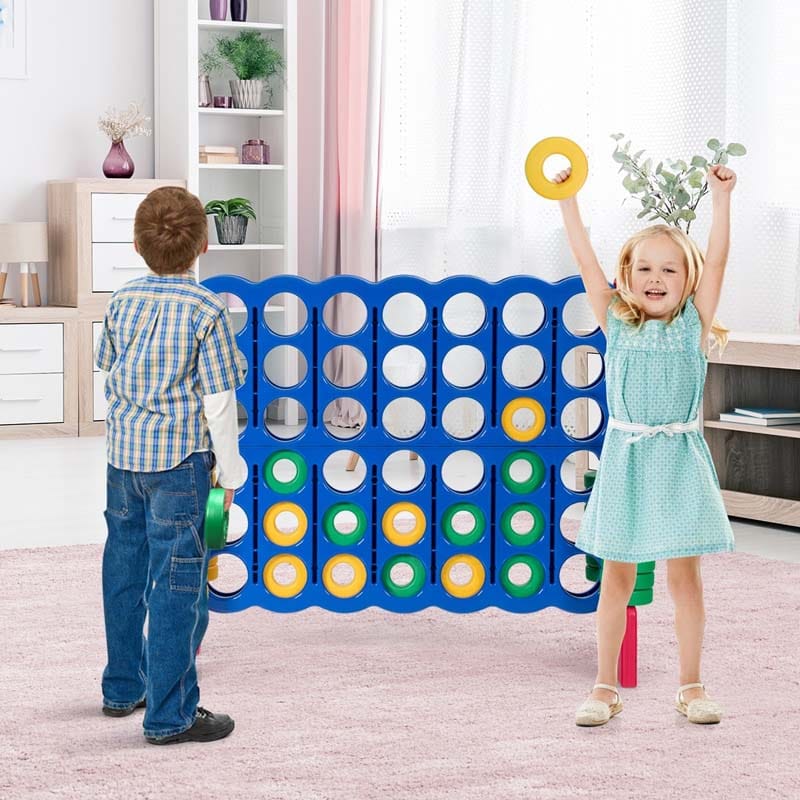 4-to-Score Giant Game Set with 42 Jumbo Rings & Quick-Release Slider
