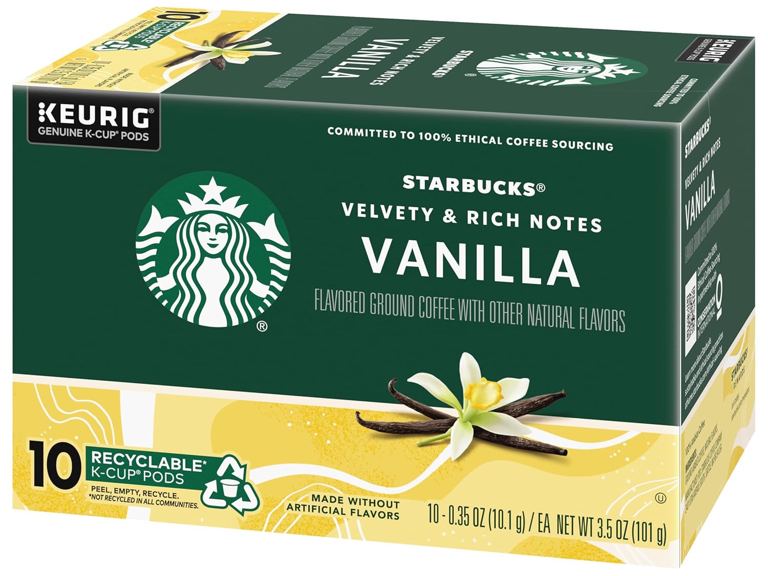 Starbucks K-Cup Coffee Pods, Starbucks Blonde Roast Coffee, Veranda Blend for Keurig Brewers, 100% Arabica, 6 boxes (60 pods total)