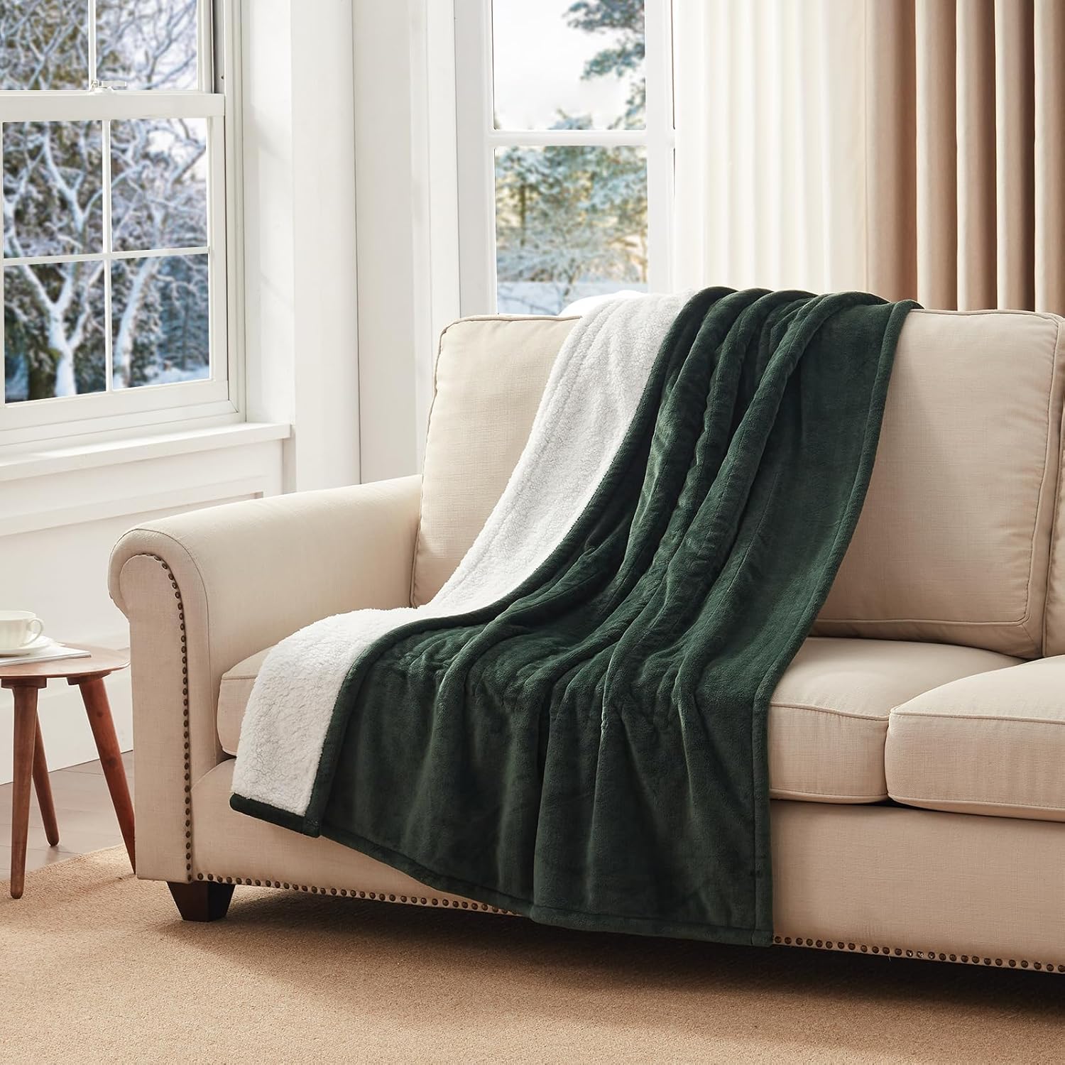 Westinghouse Heated Throw Blanket, Soft Flannel to Sherpa Electric Throw with 6 Heating Levels, 2-10 Hours Time Settings, Fast Heating, Machine Washable 50x60 Inch, Charcoal