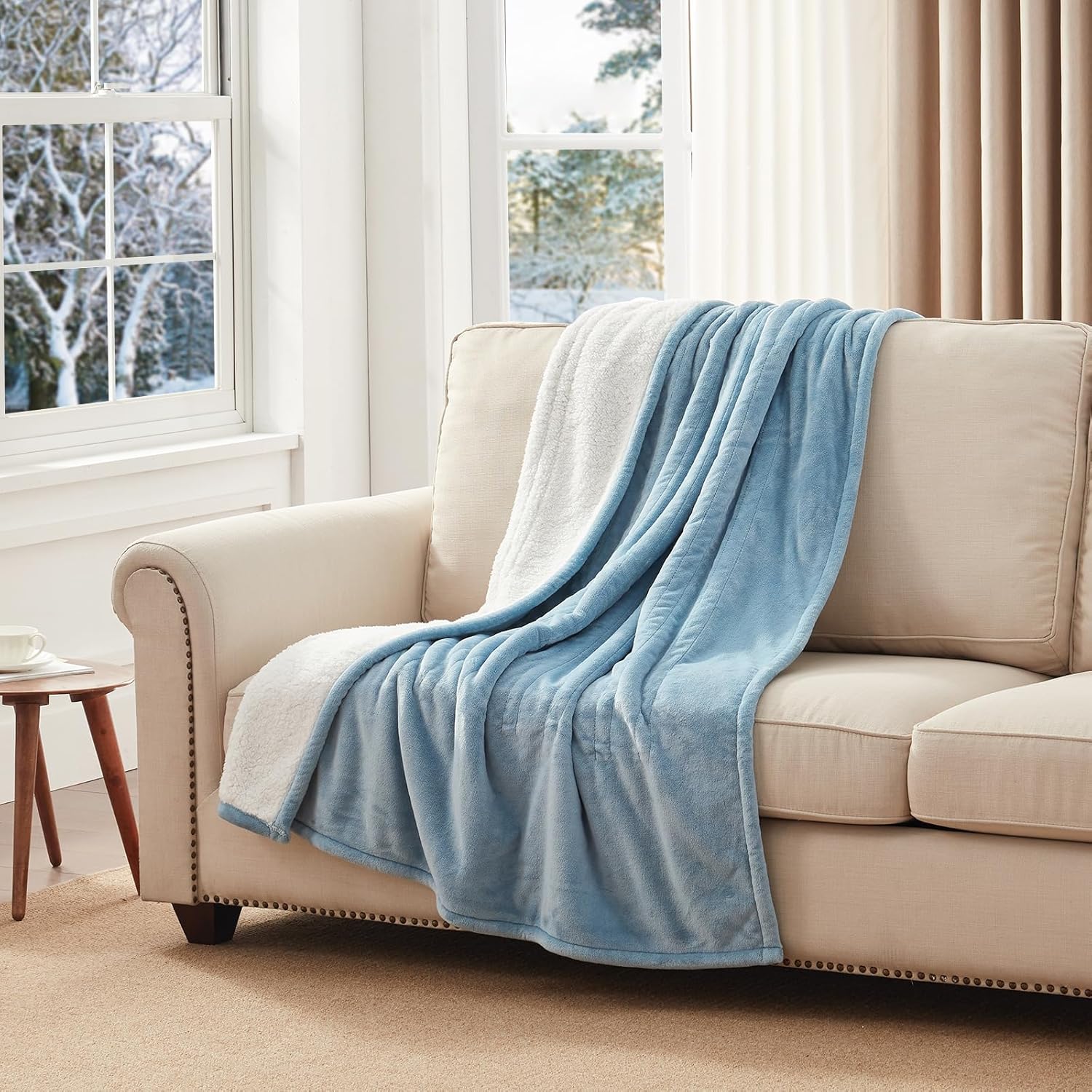 Westinghouse Heated Throw Blanket, Soft Flannel to Sherpa Electric Throw with 6 Heating Levels, 2-10 Hours Time Settings, Fast Heating, Machine Washable 50x60 Inch, Charcoal