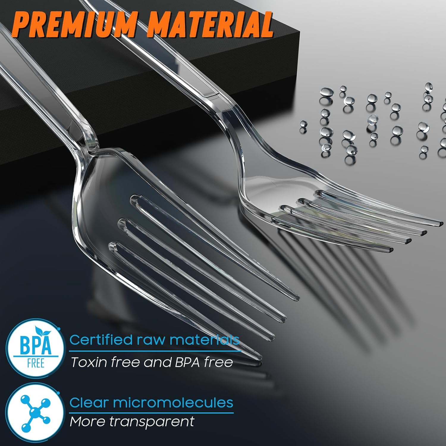 360 Count Plastic Silver Ware Heavy Duty, 120 Forks, 120 Spoons, 120 Knives, Heat Resistant & BPA Free Disposable SilverWare, Disposable Cutlery set, Premium Clear Utencils for Party Supply