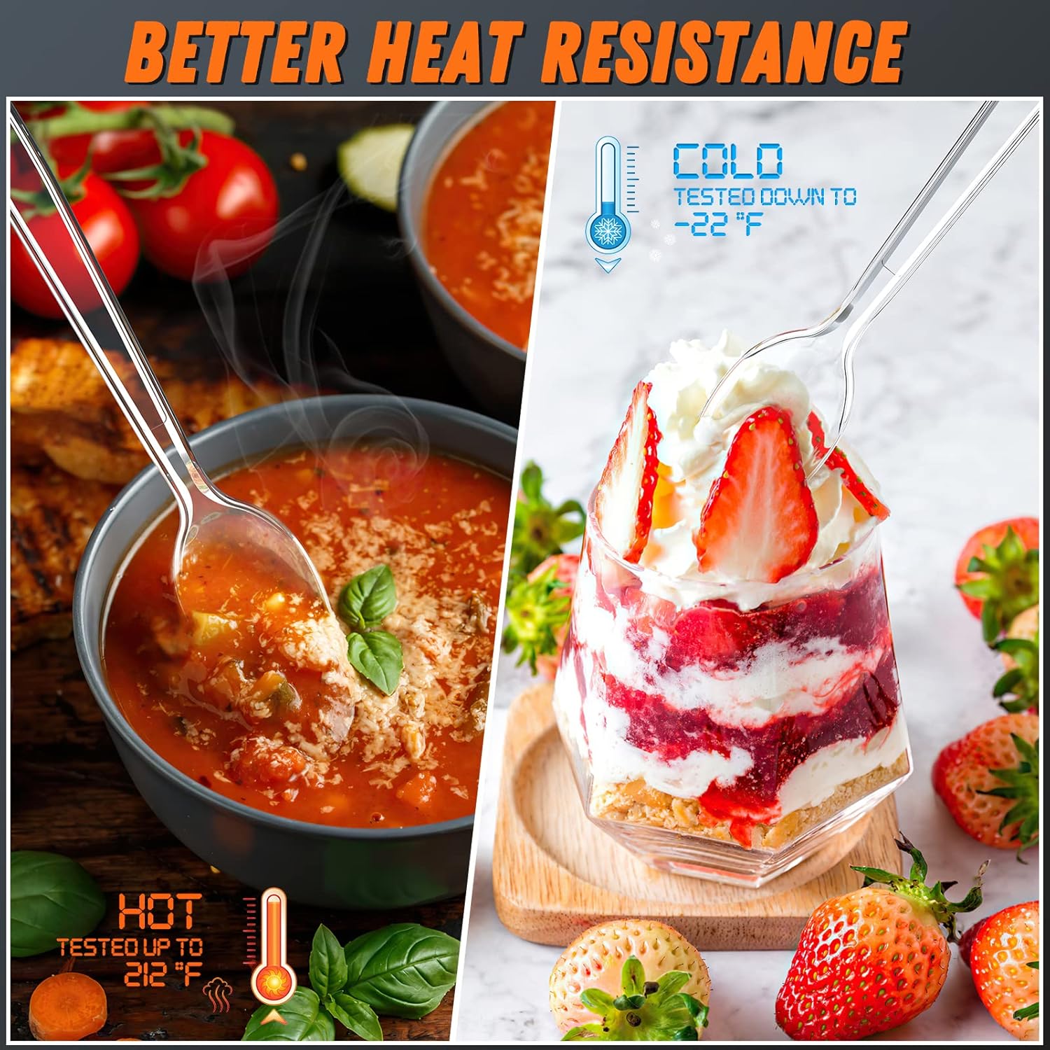 360 Count Plastic Silver Ware Heavy Duty, 120 Forks, 120 Spoons, 120 Knives, Heat Resistant & BPA Free Disposable SilverWare, Disposable Cutlery set, Premium Clear Utencils for Party Supply