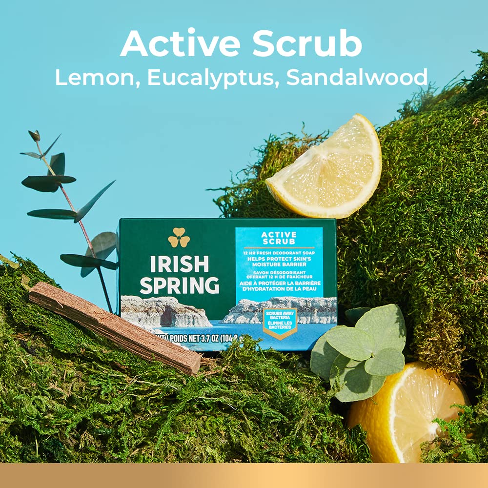 Irish Spring Bar Soap for Men, Original Clean, Smell Fresh and Clean for 12 Hours, Men Soap Bars for Washing Hands and Body, Mild for Skin, Recyclable Carton, 3.7 Ounce - 3 Count (Pack of 8)