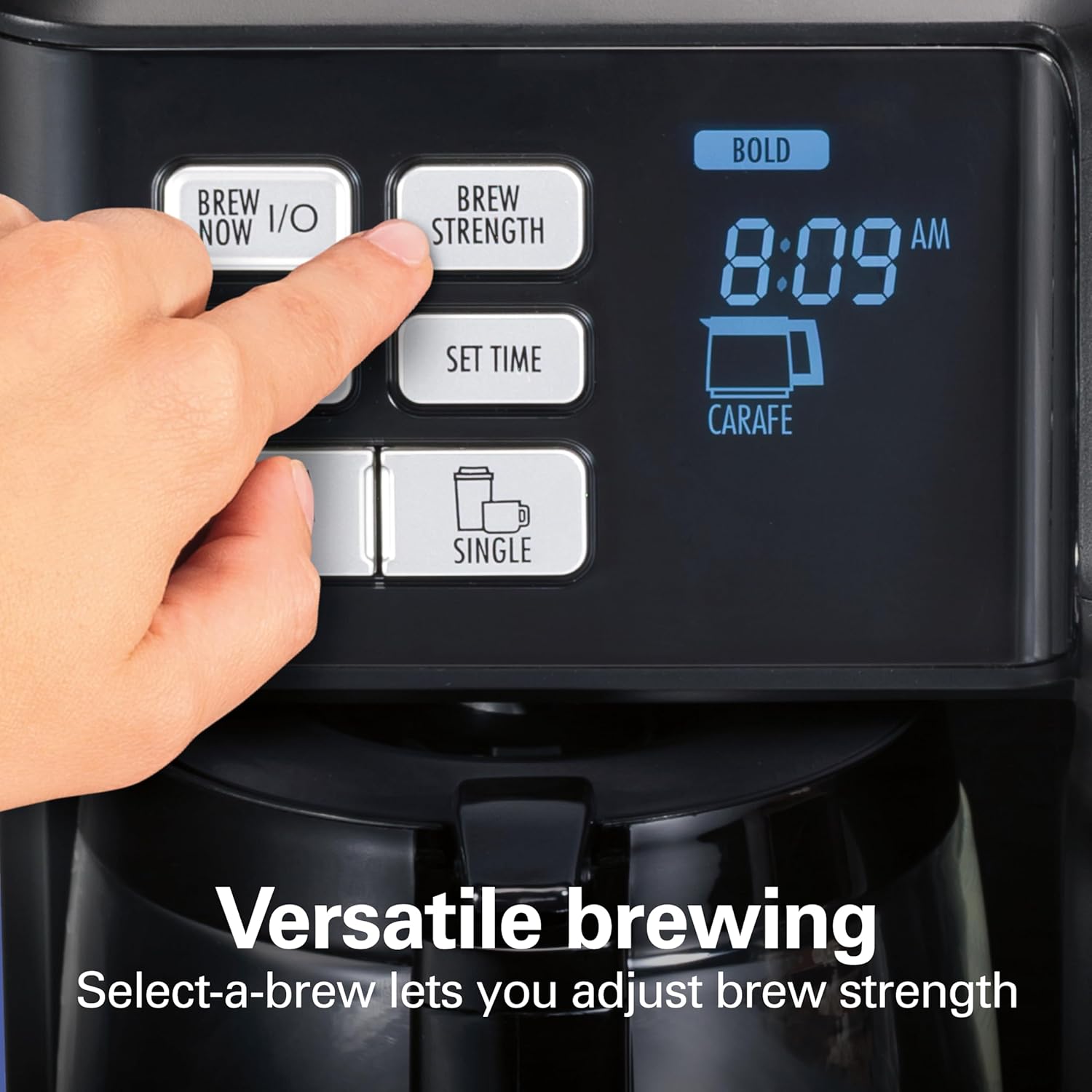 Hamilton Beach FlexBrew Trio 2-Way Coffee Maker, Compatible with K-Cup Pods or Grounds, Combo, Single Serve & Full 12c Pot, Black - Fast Brewing (49902)