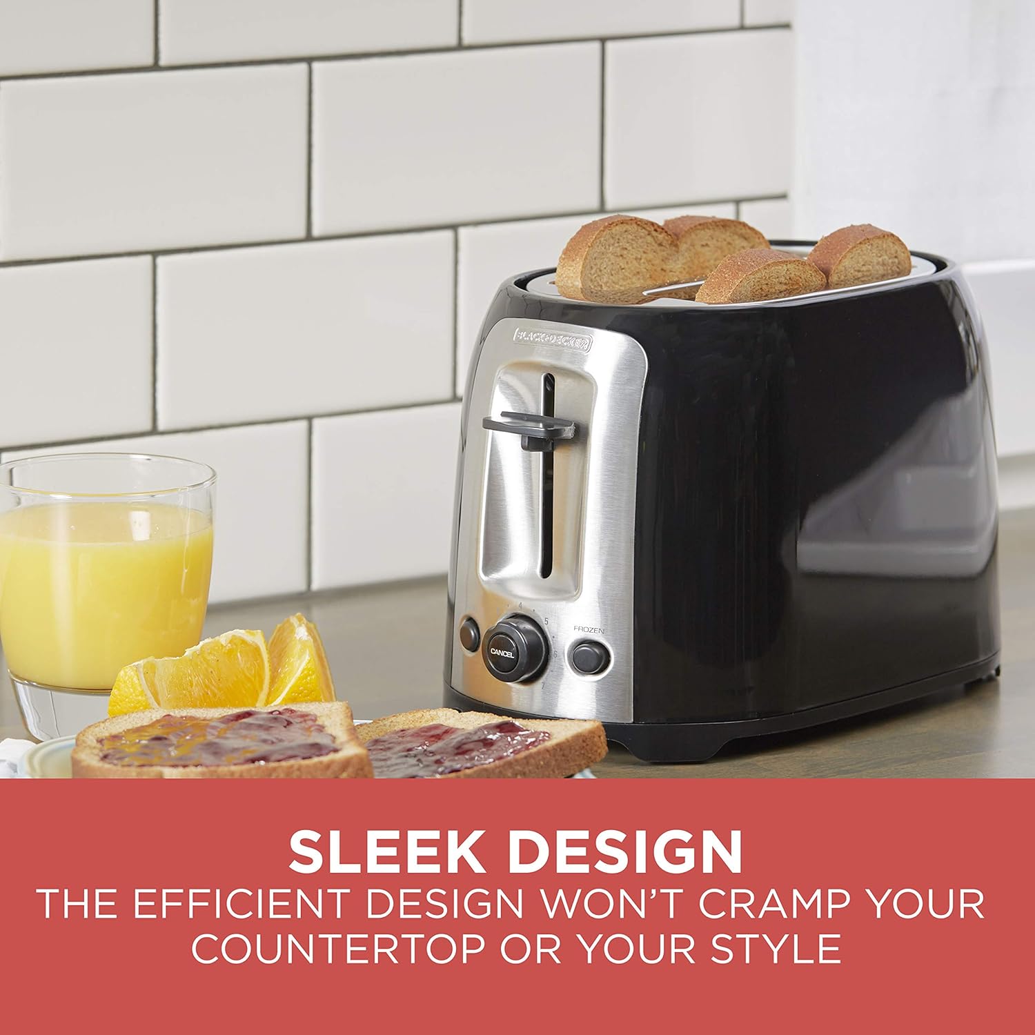 BLACK+DECKER 4-Slice Toaster, Extra Wide Slots, 7 Shade Settings, 1400 Watts, Frozen and Bagel Buttons, Toast Shade Selector, Extra Lift