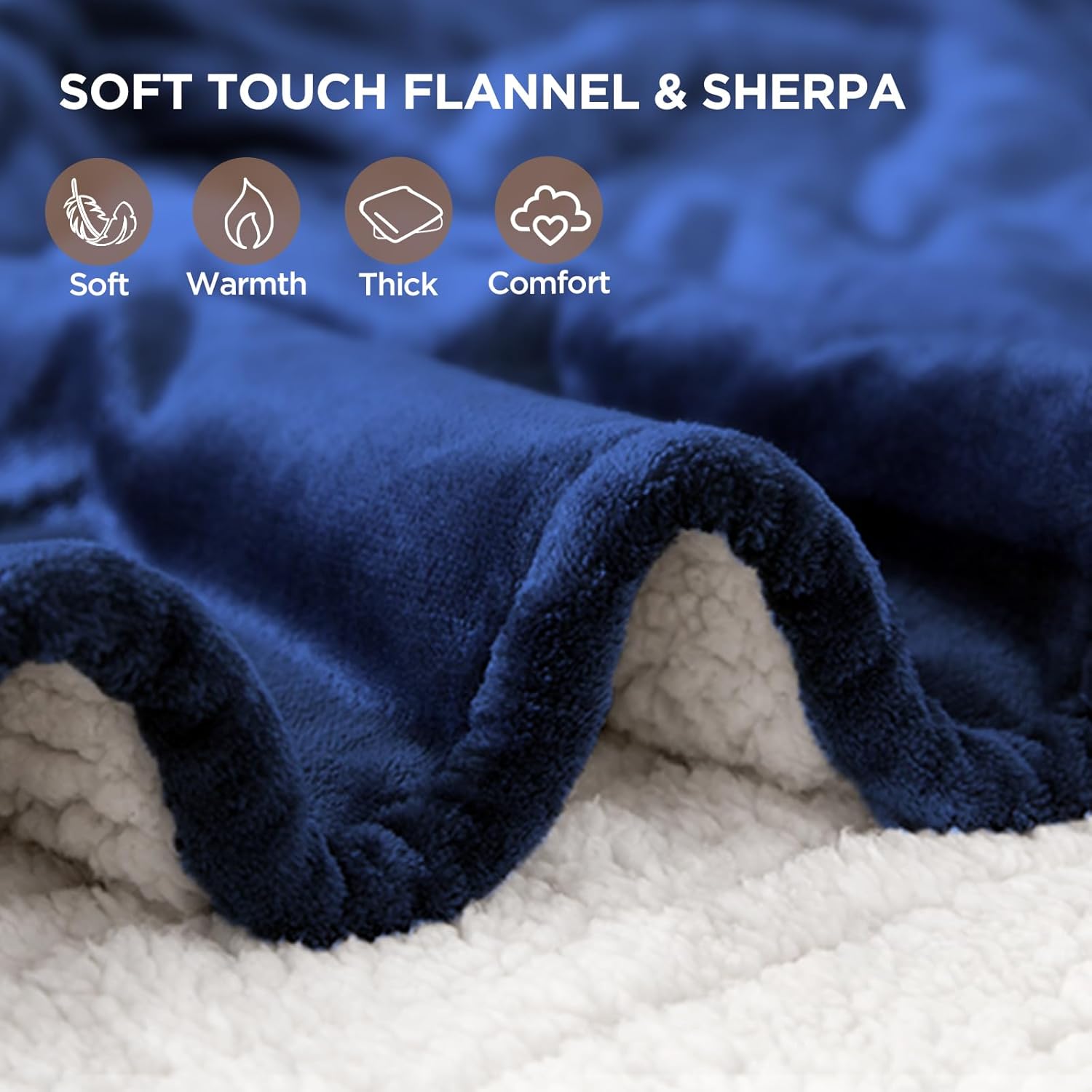 Westinghouse Heated Throw Blanket, Soft Flannel to Sherpa Electric Throw with 6 Heating Levels, 2-10 Hours Time Settings, Fast Heating, Machine Washable 50x60 Inch, Charcoal