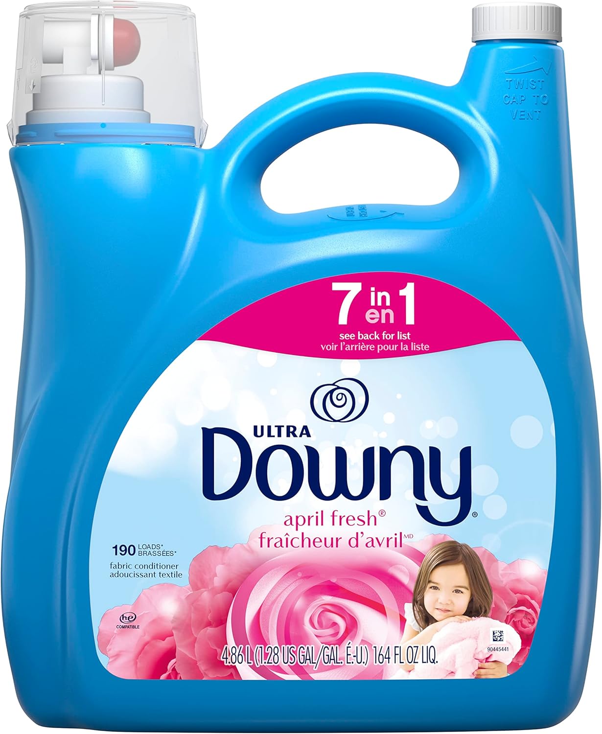 Downy Fabric Softener Liquid, Cool Cotton Scent, 140 fl oz, 190 Loads