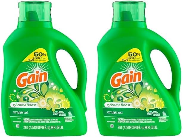 Gain + Aroma Boost Laundry Detergent Liquid, Original Scent, 107 Loads, 154 fl oz, HE Compatible Laundry Soap with Febreze and Oxi