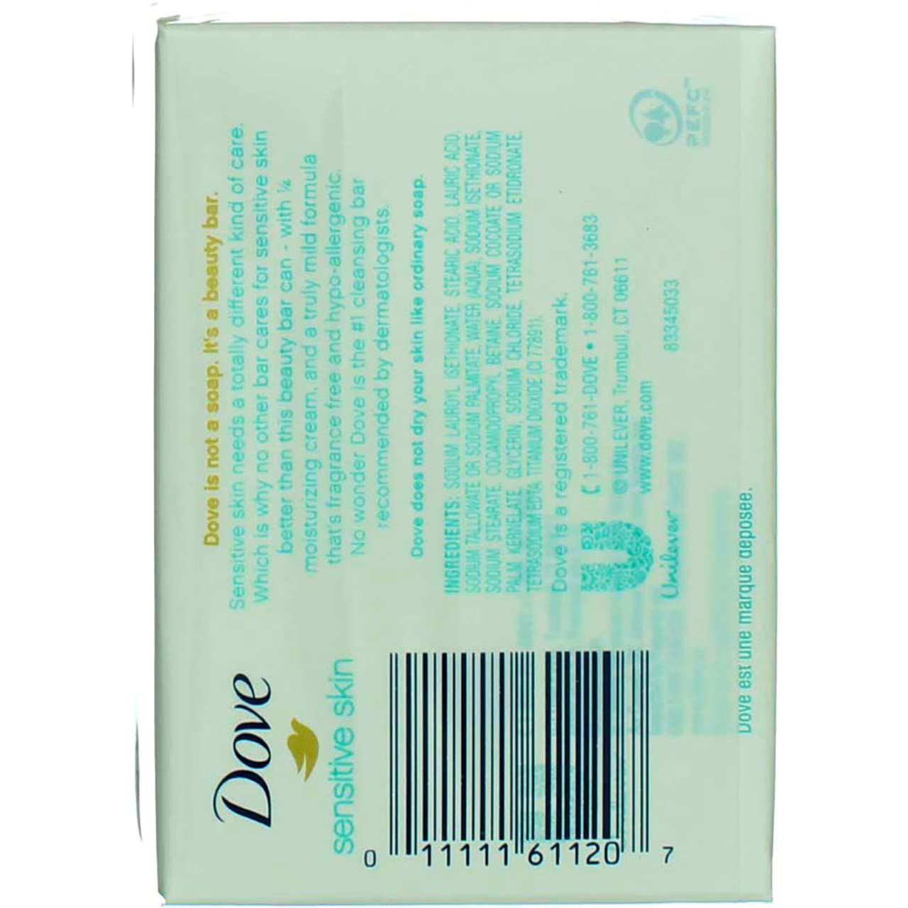 Dove Beauty Bar More Moisturizing Than Bar Soap for Softer Skin, Fragrance-Free, Hypoallergenic Beauty Bar Sensitive Skin With Gentle Cleanser 3.75 oz 14 Bars