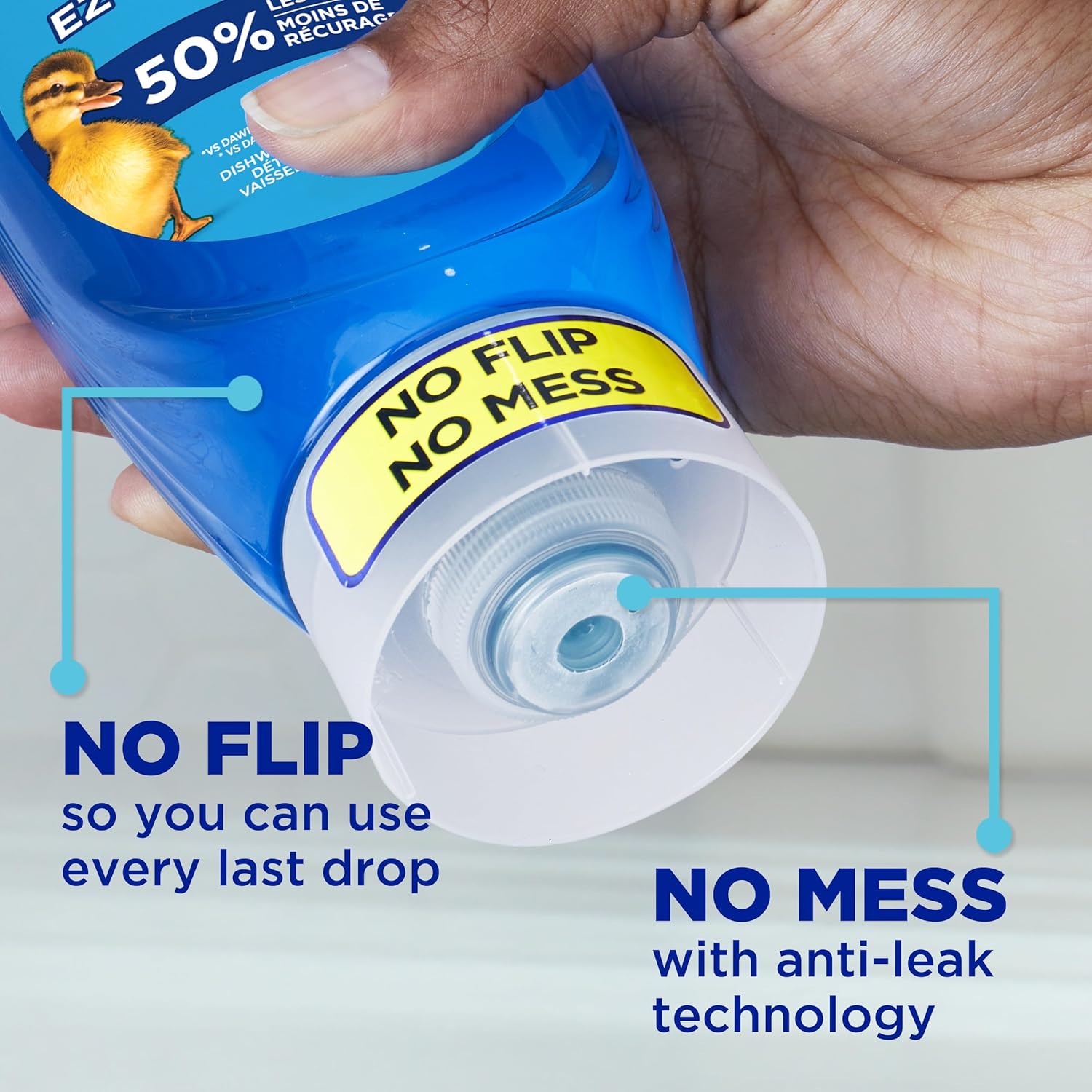 Dawn Dish Soap Squeeze Bottle, EZ-Squeeze Dawn Dishwashing Liquid, Dawn Dish Soap Liquid, Dish Washing Liquid + Non-Scratch Sponges for Dishes, Original, Includes 3x22oz Bottles + 2 Sponges