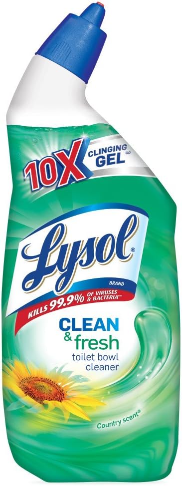 Lysol Cling Gel Toilet Bowl Cleaner, Country Scent, 24 Fl Oz (Pack of 3)
