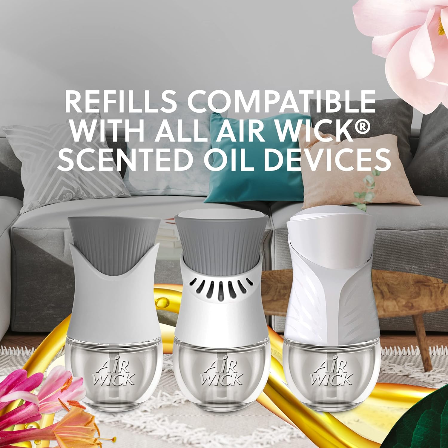 Air Wick Plug in Scented Oil Refill, 5 ct, Sandalwood , Air Freshener, Essential Oils