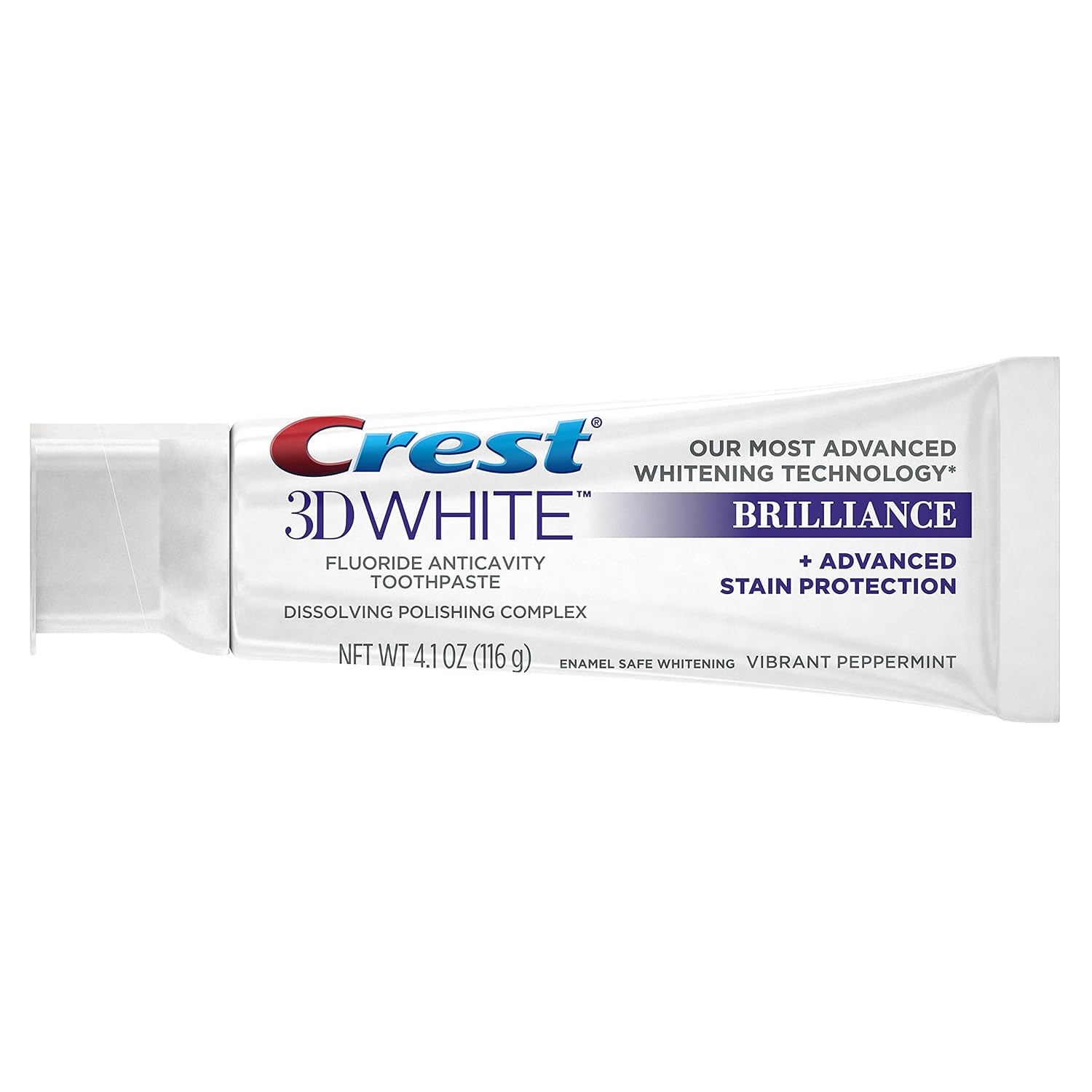Crest 3D White Advanced Luminous Mint Teeth Whitening Toothpaste, 3.7 oz Pack of 4 - Helps Remove Surface Stains, Whitens Teeth, Strengthens Tooth Enamel, Protects Against Cavities