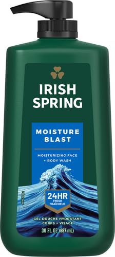 Irish Spring Mens Body Wash, Moisture Blast Body Wash for Men, Feel Fresh All Day, 30 Oz Pump Bottle