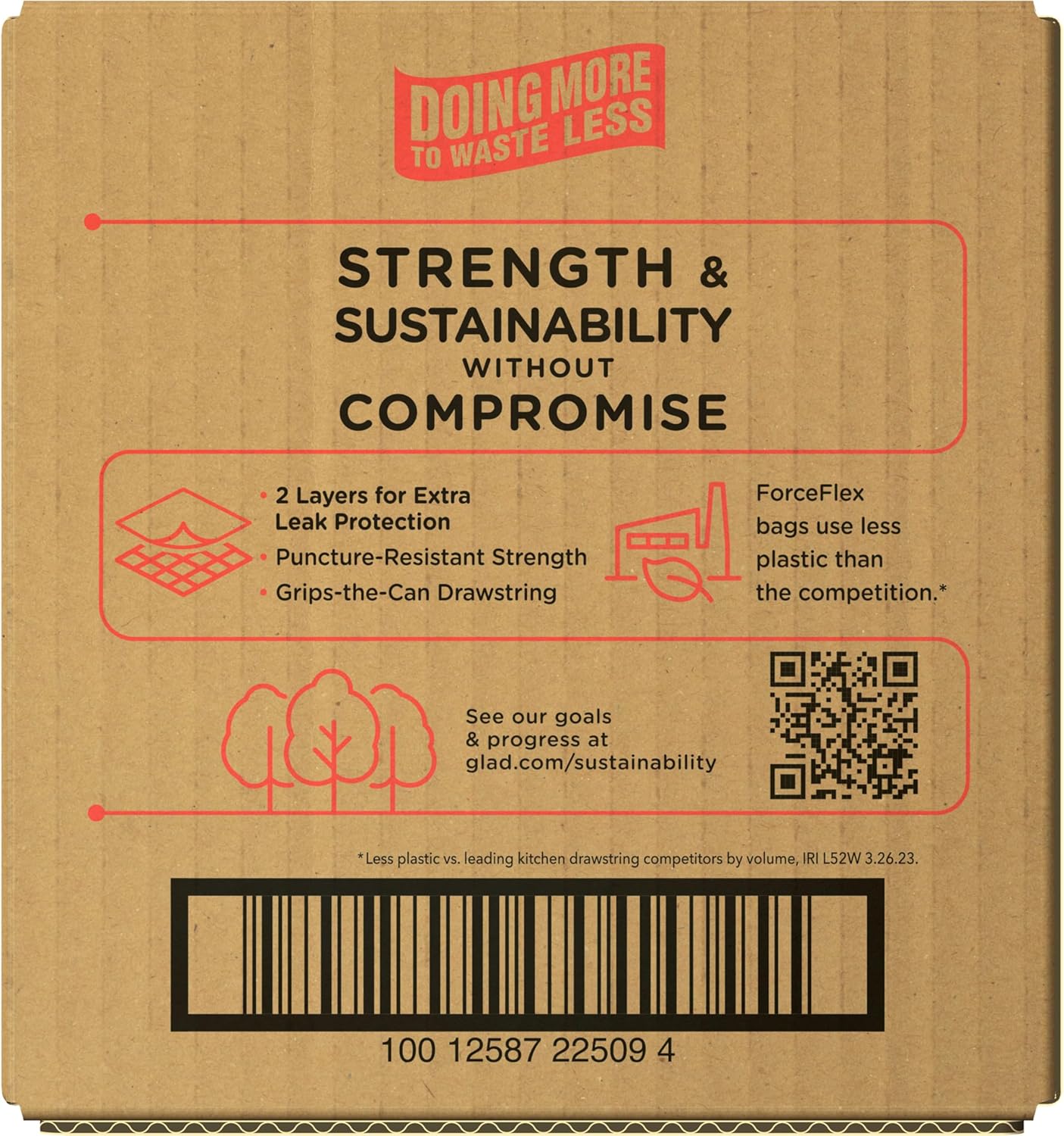 Glad Tall Kitchen Drawstring Trash Bags - Odorshield 13 Gallon White Trash Bag, Febreze Fresh Clean, 110 Count