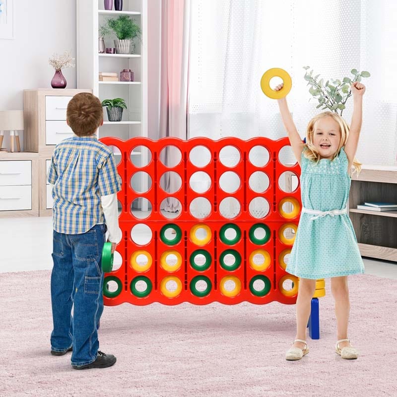4-to-Score Giant Game Set with 42 Jumbo Rings & Quick-Release Slider