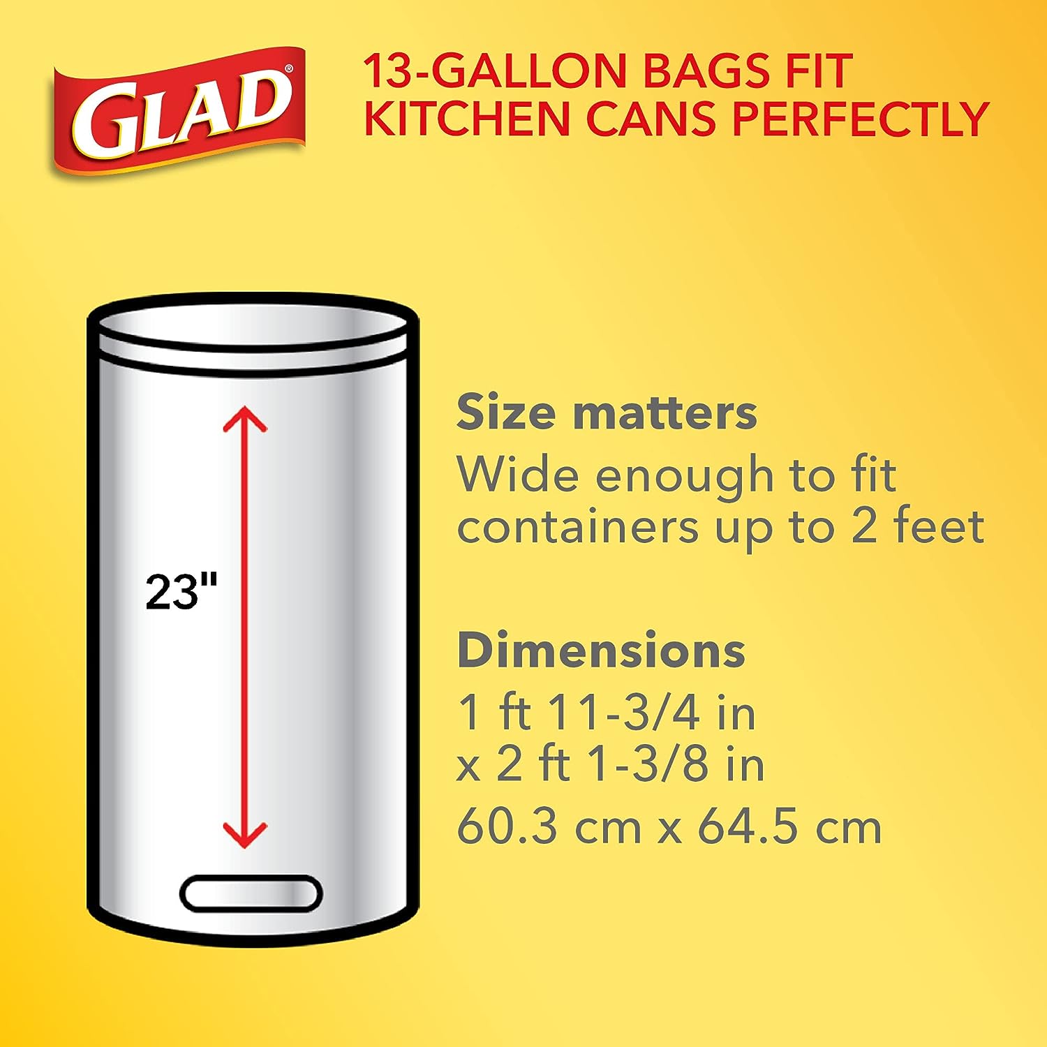 Glad Protection Series Force Flex Drawstring Gain Original Odor Shield 13 Gallon 1/110ct