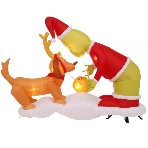 Christmas-5 12 ft h x 6 5 ft w inflatable airblown holiday grinch and max scene