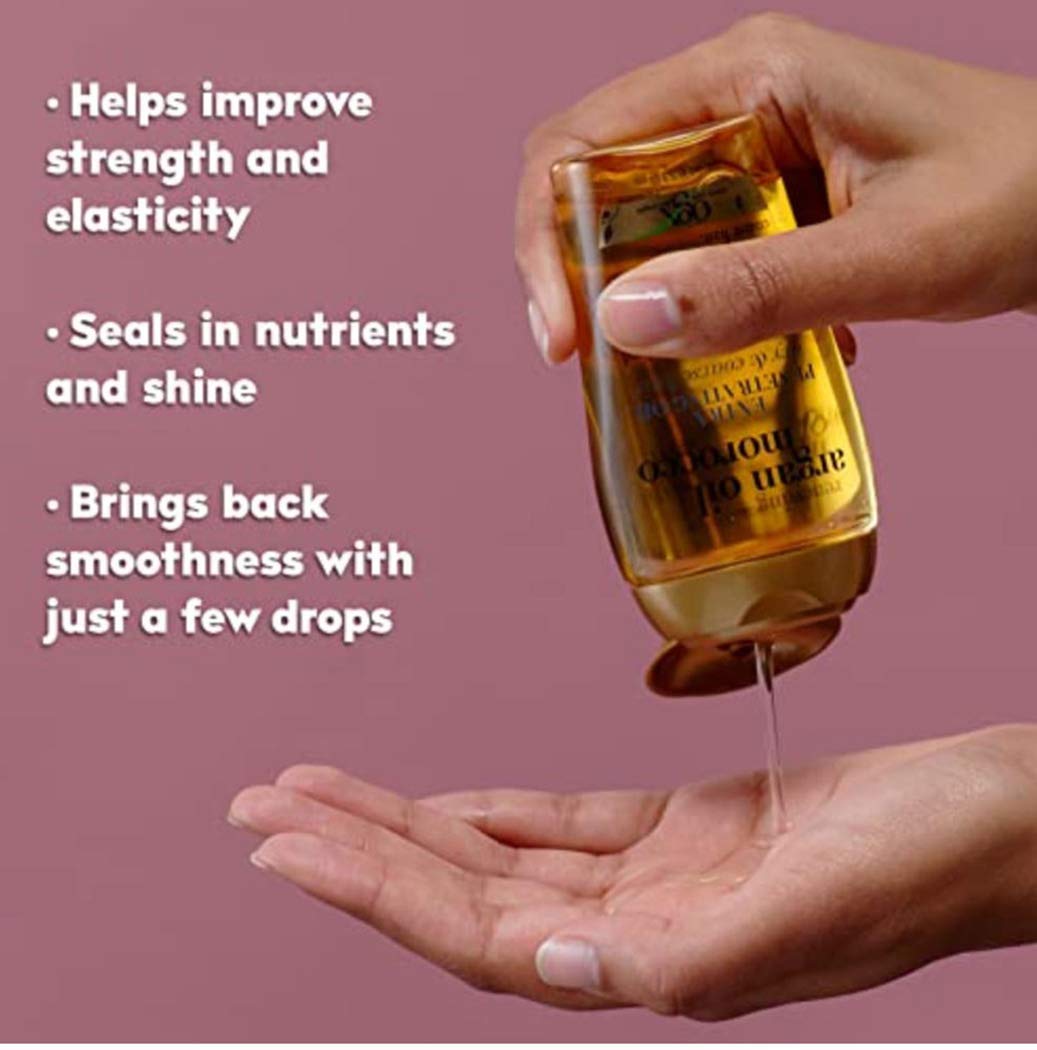 OGX Extra Strength Argan Oil Hair Treatment, 3.3 fl oz - Deep Moisturizing Serum for Dry, Damaged & Coarse Hair, Paraben & Sulfate-Free