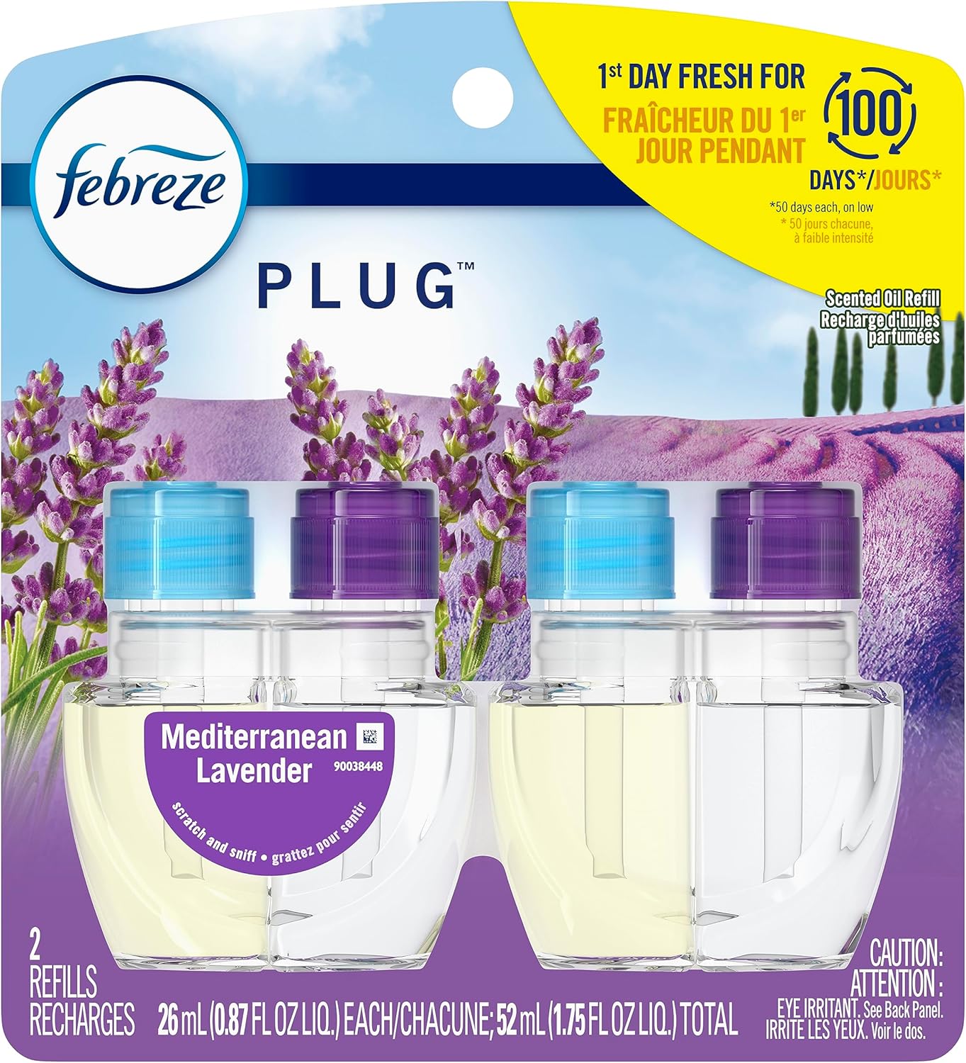 Febreze Plug in Air Fresheners for Home, Air Freshener Plug in, Wall Diffuser, Ocean Scent, Odor Fighter for Strong Odors, 1 Warmer + 2 Oil Refills