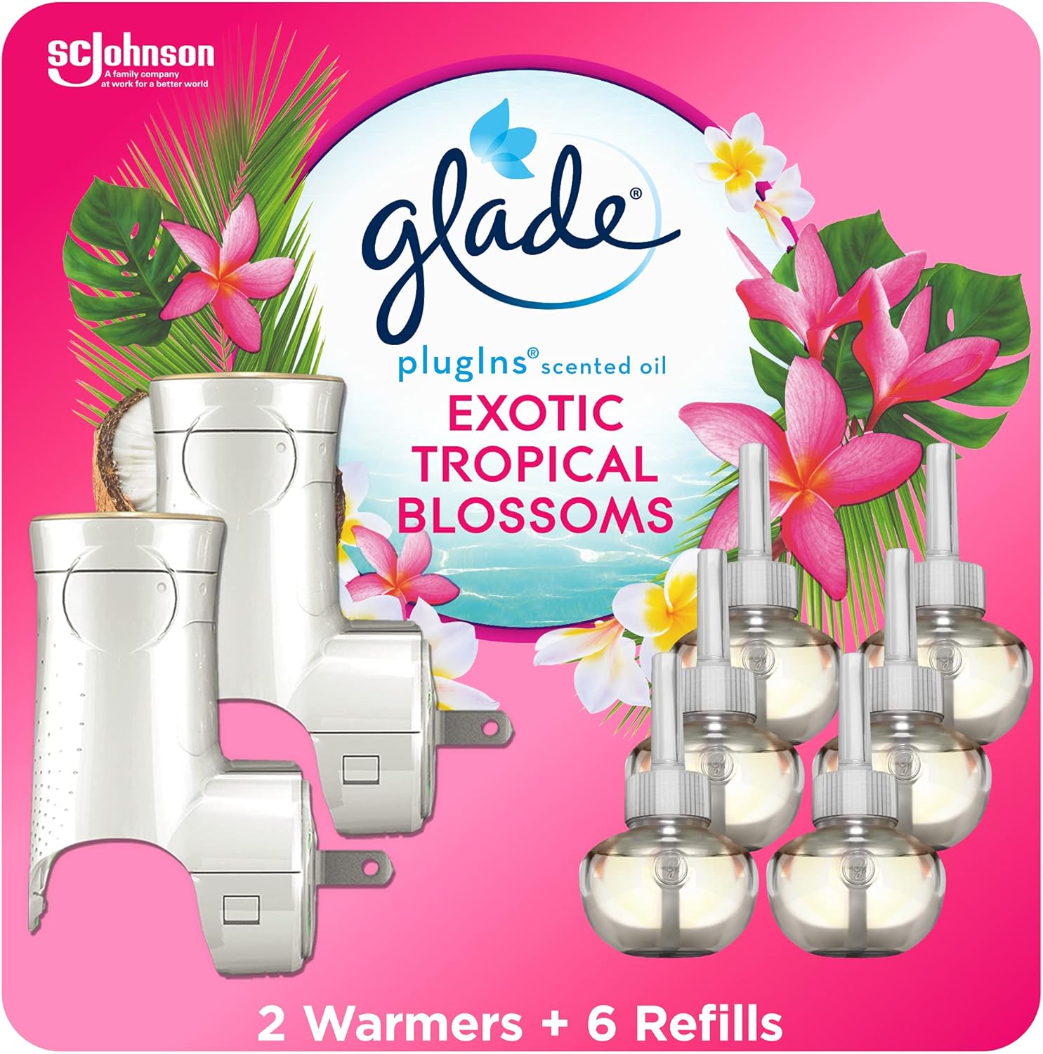 Glade PlugIns Air Freshener Starter Kit, Scented and Essential Oils for Home and Bathroom, Clean Linen, 4.02 Fl Oz, 2 Warmers and 6 Refills