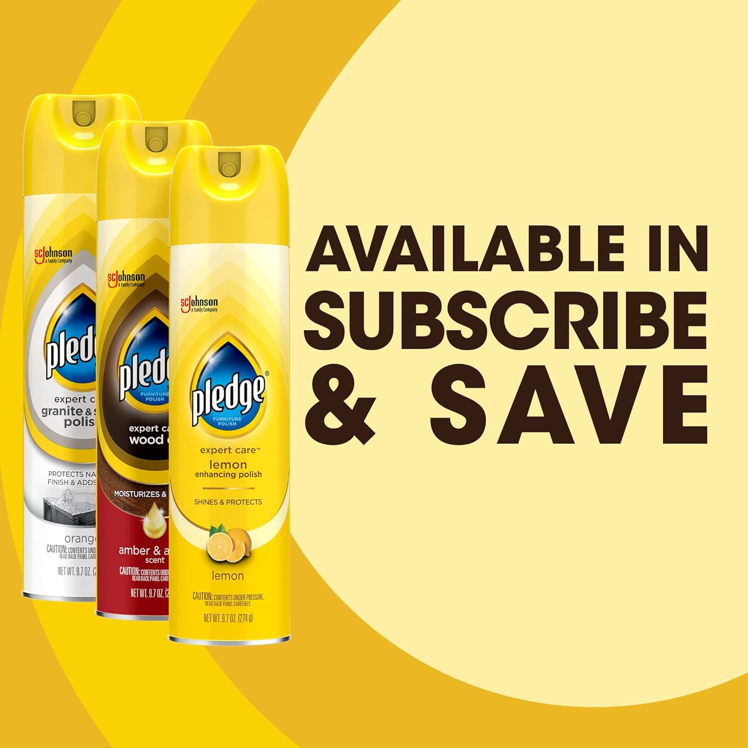 Pledge Moisturizing Oil Spray, Amber & Argan Scent, Nourishes, Protects and Revitalizes Furniture, 9.7 oz