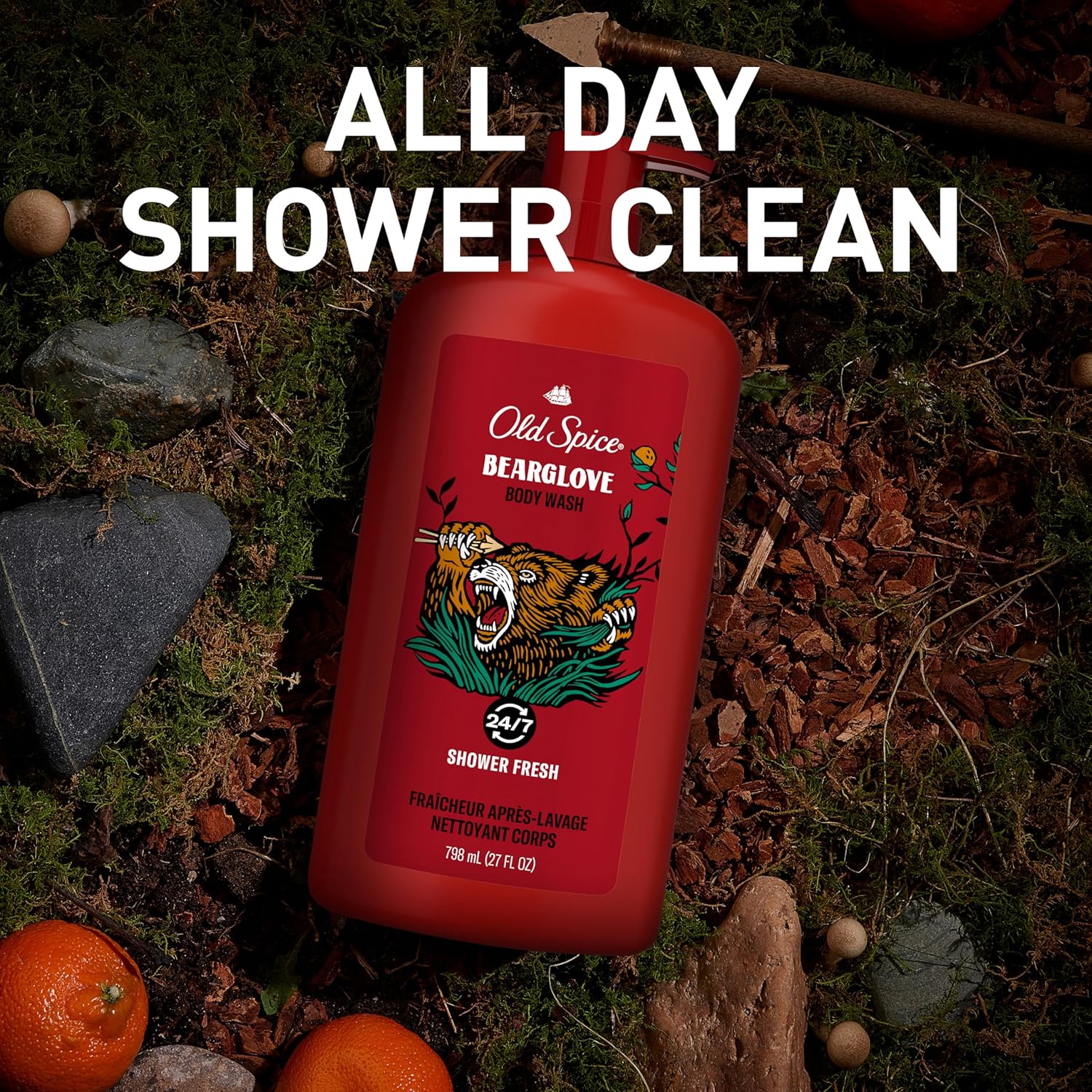 Old Spice Body Wash for Men, 24/7 Shower Fresh with Lasting Scent, Red Collection, Swagger with Cedarwood Scent, 24 fl oz (Pack of 2)
